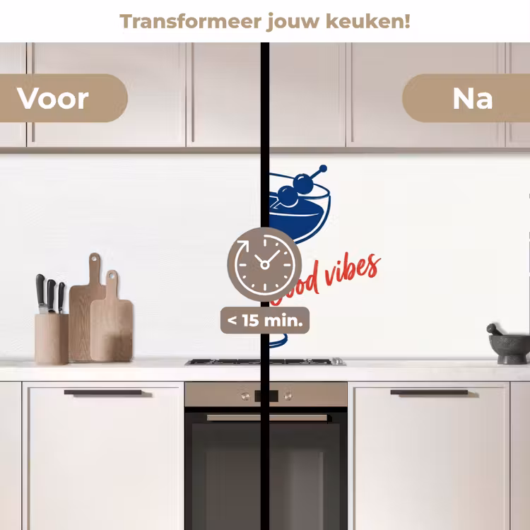 Keuken achterwand - Cocktail - Glas - Illustratie - Blauw - Wit — 3