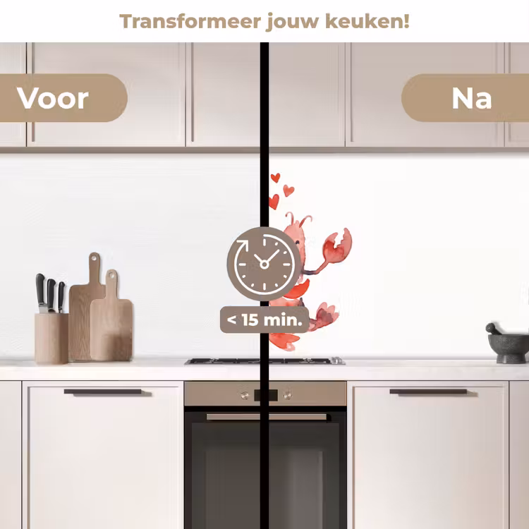 Keuken achterwand - Dier - Dans - Liefde - Waterverf - Rood — 3