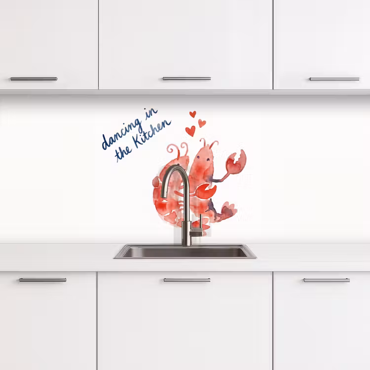 Keuken achterwand - Dier - Dans - Liefde - Waterverf - Rood — 4