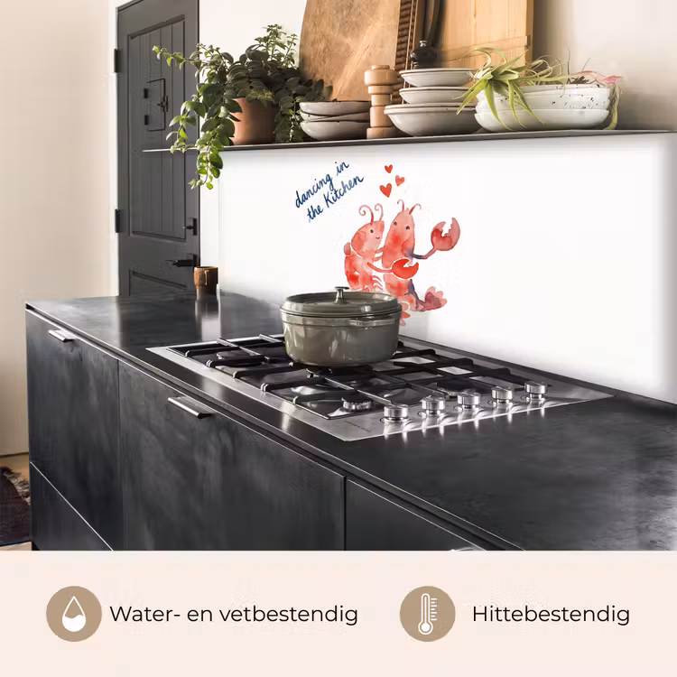 Keuken achterwand - Dier - Dans - Liefde - Waterverf - Rood — 5