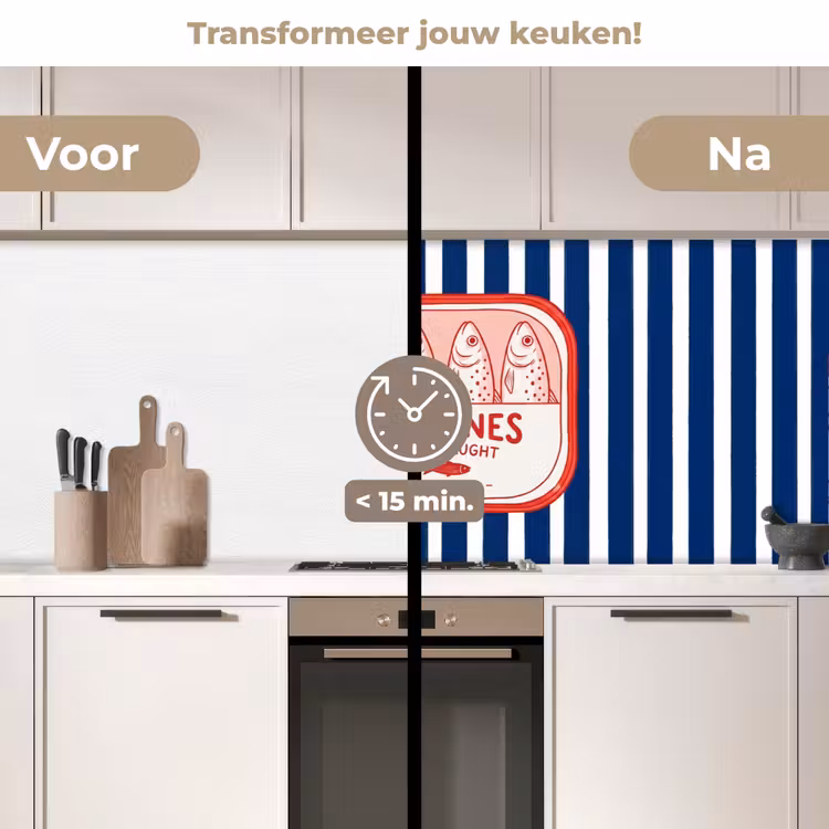 Keuken achterwand - Eten - Vis - Blik - Illustratie - Rood — 3