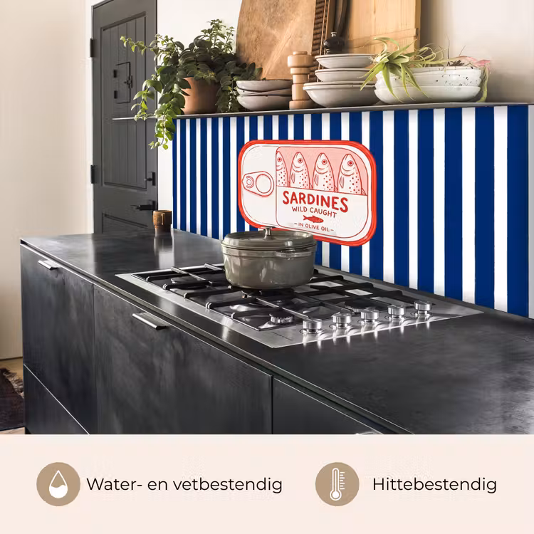 Keuken achterwand - Eten - Vis - Blik - Illustratie - Rood — 5