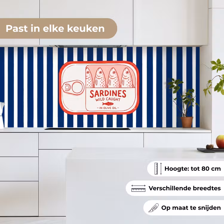 Keuken achterwand - Eten - Vis - Blik - Illustratie - Rood — 7