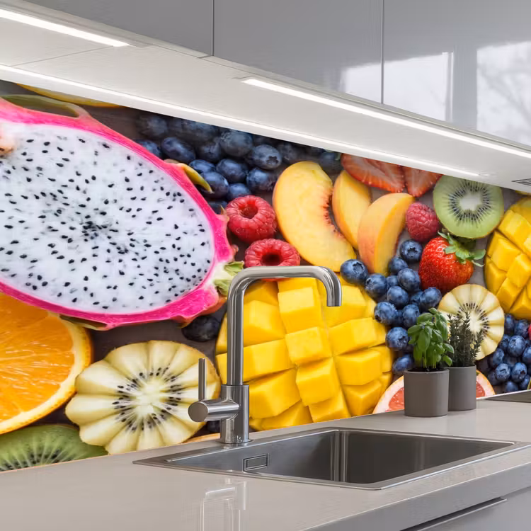 Keuken achterwand - Fruit - Versneden - Kleurrijk - Eten - Gezond — 2