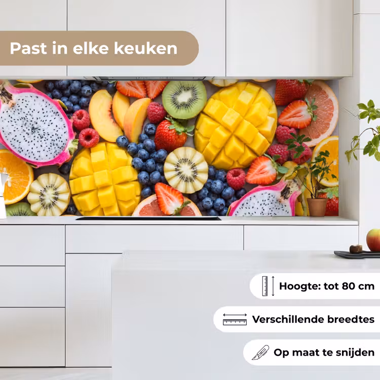 Keuken achterwand - Fruit - Versneden - Kleurrijk - Eten - Gezond — 7