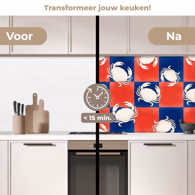Keuken achterwand - Patroon - Zeeleven - Rood - Blauw - Abstract — 3