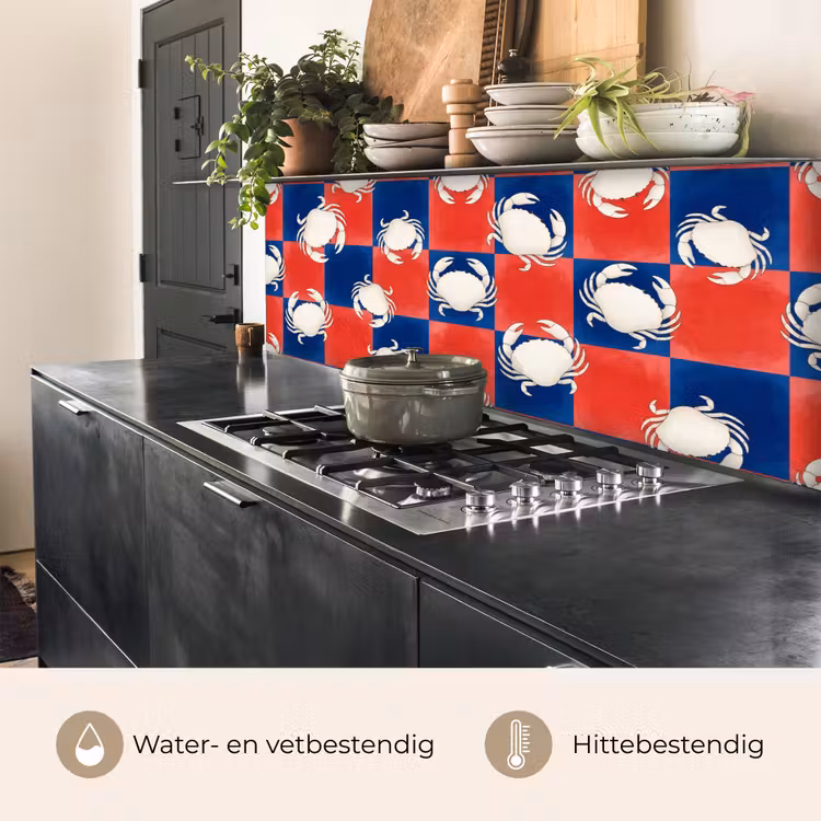 Keuken achterwand - Patroon - Zeeleven - Rood - Blauw - Abstract — 5