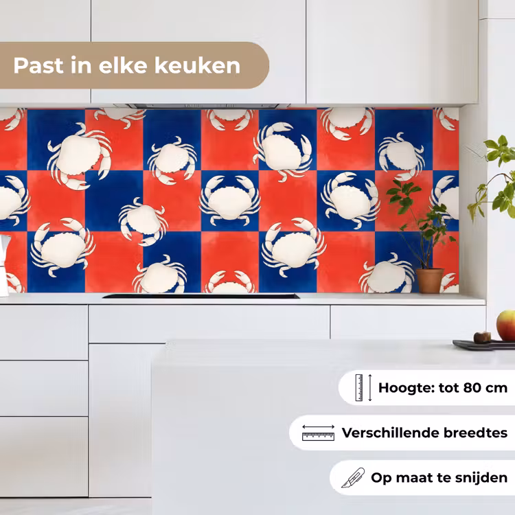Keuken achterwand - Patroon - Zeeleven - Rood - Blauw - Abstract — 7