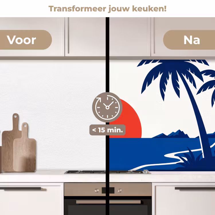 Keuken achterwand - Zonsondergang - Zee - Palmboom - Tropisch - Modern — 2