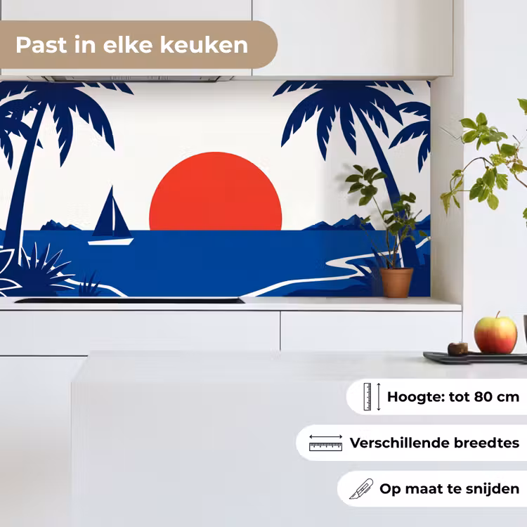 Keuken achterwand - Zonsondergang - Zee - Palmboom - Tropisch - Modern — 6