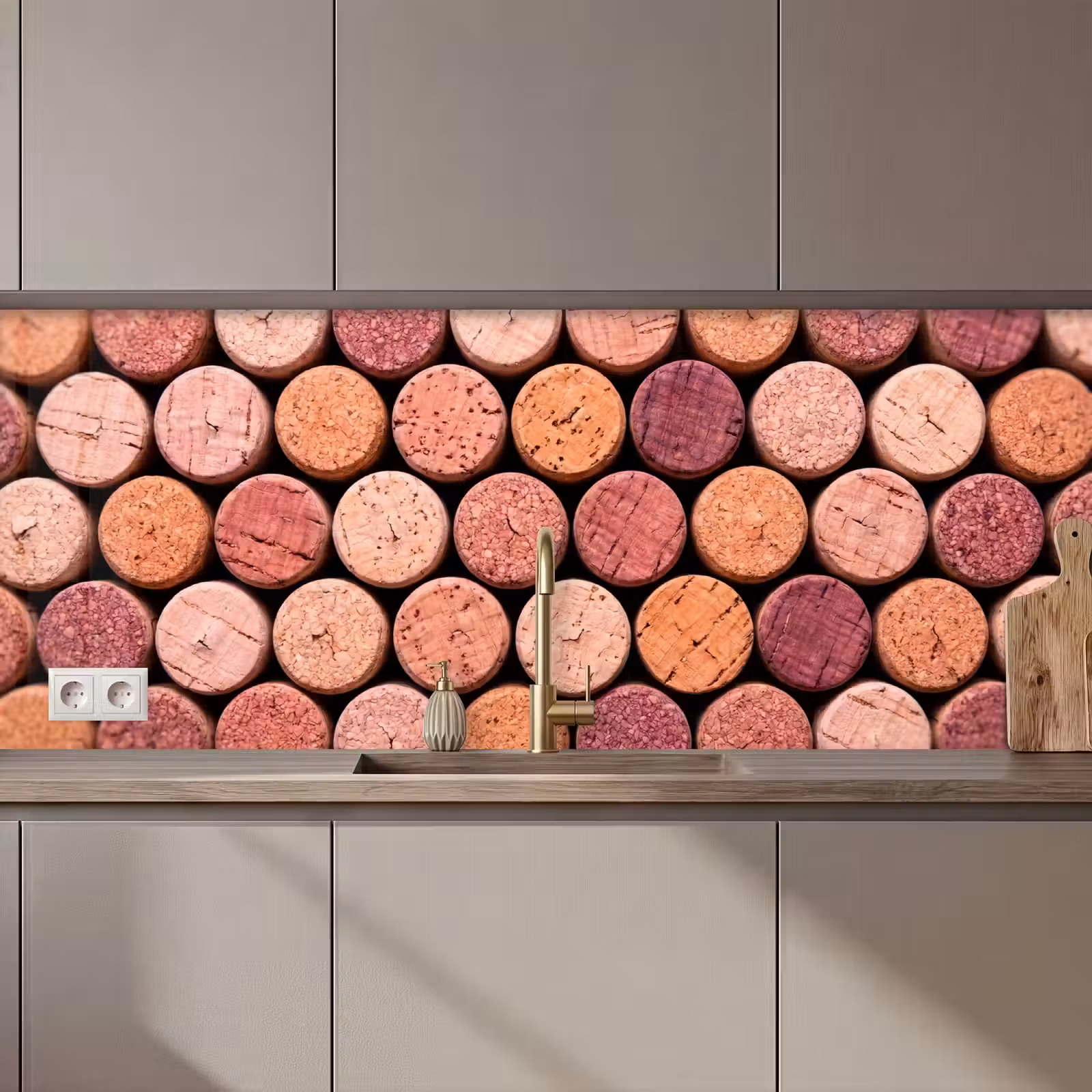 Keuken achterwand - Kurk - Patroon - Abstract - Modern - Rood — 1
