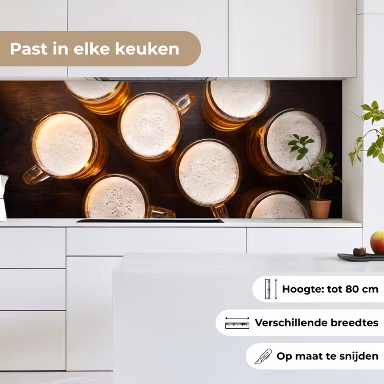 Keuken achterwand - Bier - Glazen - Schuim - Hout - Drank — 7