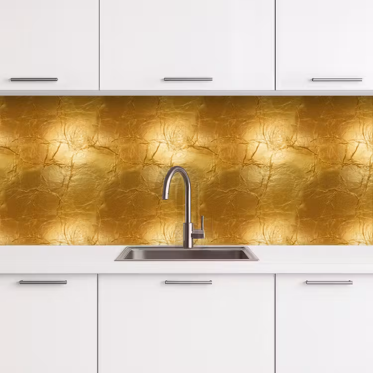 Keuken achterwand - Bladgoud - Vintage - Textuur - Warm Goud — 4