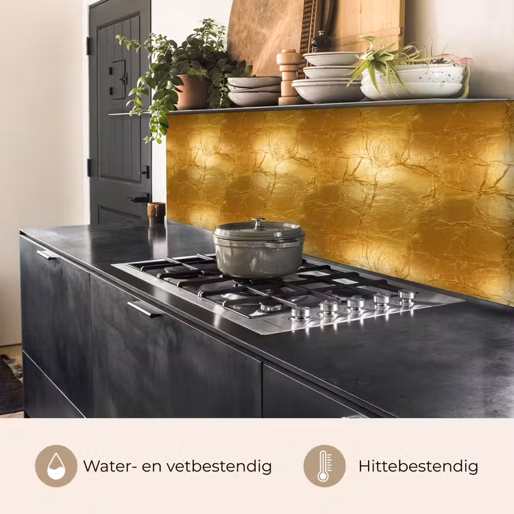 Keuken achterwand - Bladgoud - Vintage - Textuur - Warm Goud — 5