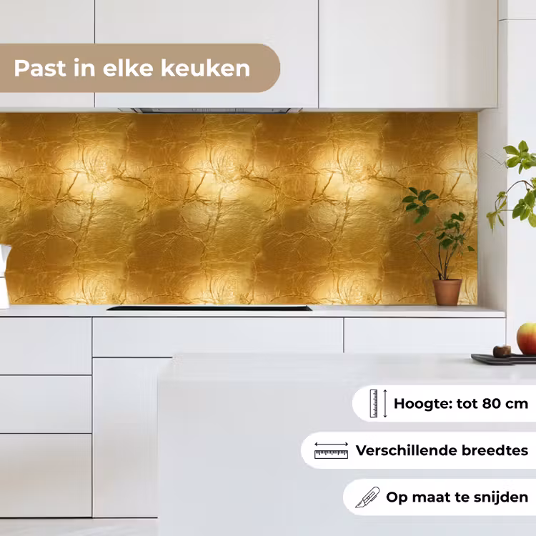 Keuken achterwand - Bladgoud - Vintage - Textuur - Warm Goud — 7