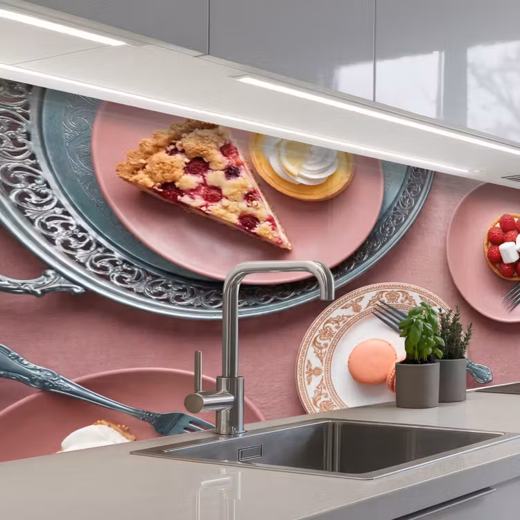 Keuken achterwand - Dessert - Taart - Gebak - Zoet - Roze — 2