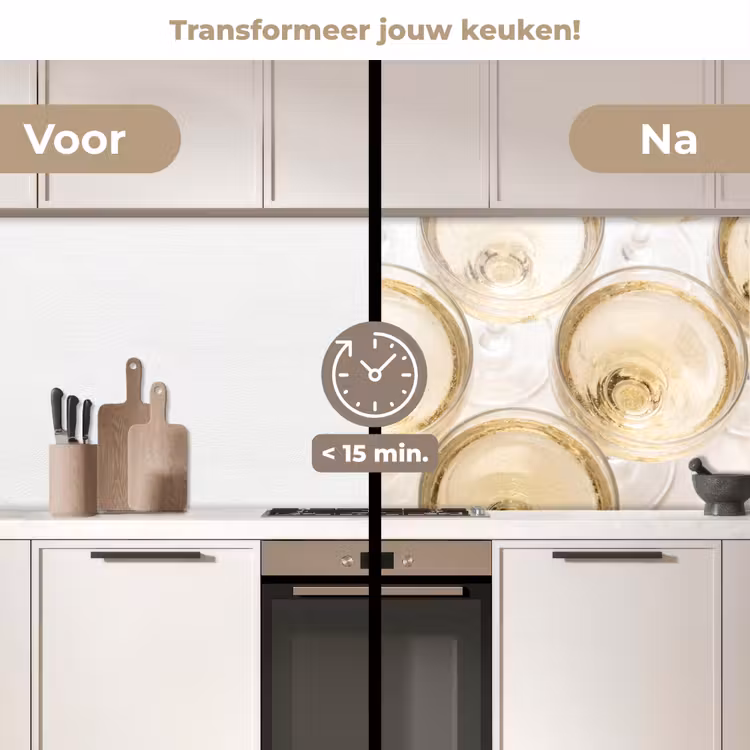 Keuken achterwand - Drank - Glazen - Feest - Goud — 3