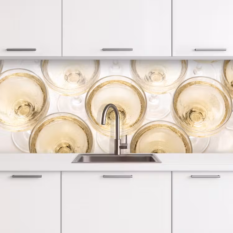 Keuken achterwand - Drank - Glazen - Feest - Goud — 4