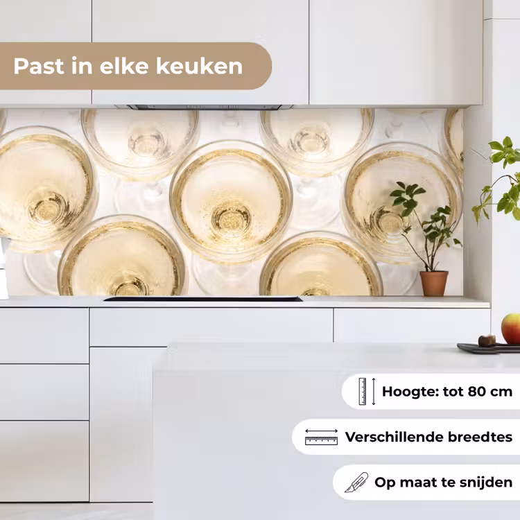 Keuken achterwand - Drank - Glazen - Feest - Goud — 7