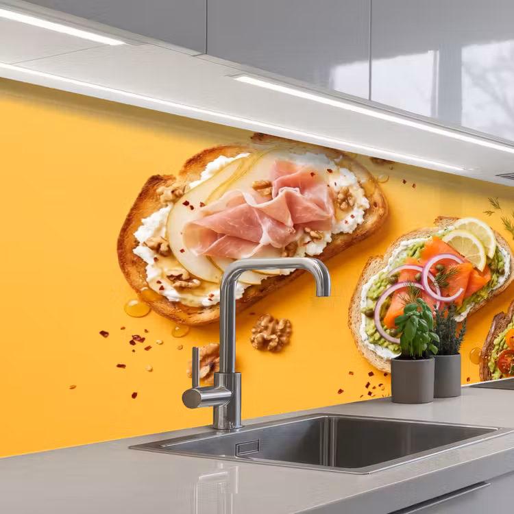 Keuken achterwand - Eten - Brood - Ontbijt - Modern - Kleurrijk — 2