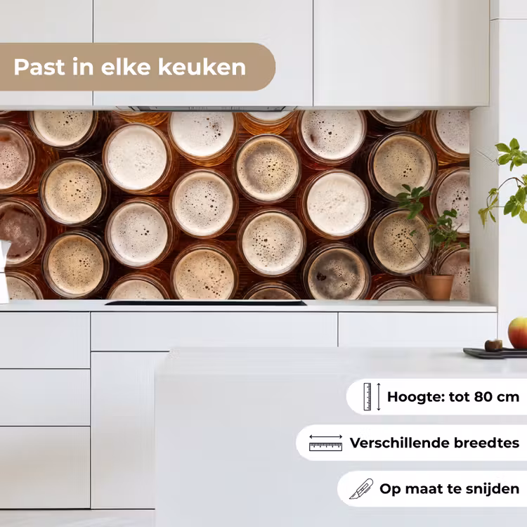 Keuken achterwand - Eten - Glazen - Drank - Patroon - Bruin — 7