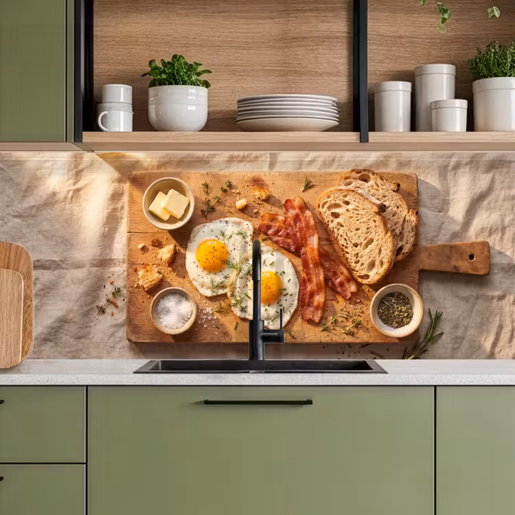 Keuken achterwand - Eten - Ontbijt - Hout - Rustiek - Geel — 8