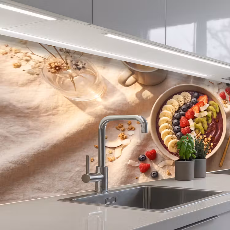 Keuken achterwand - Eten - Ontbijtkom - Fruit - Gezond - Kleurrijk — 2