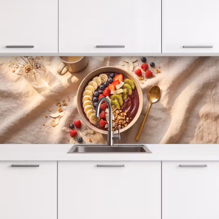 Keuken achterwand - Eten - Ontbijtkom - Fruit - Gezond - Kleurrijk — 4