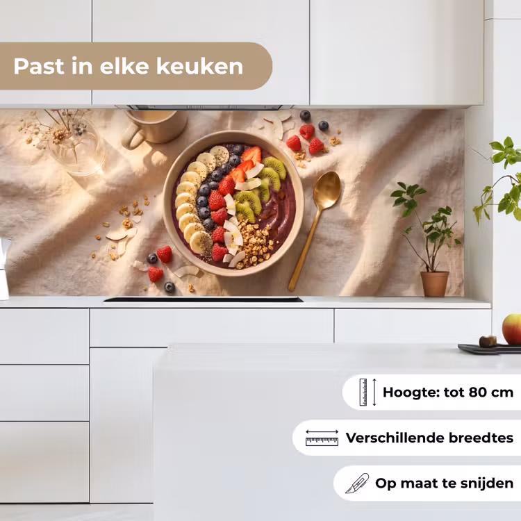 Keuken achterwand - Eten - Ontbijtkom - Fruit - Gezond - Kleurrijk — 7