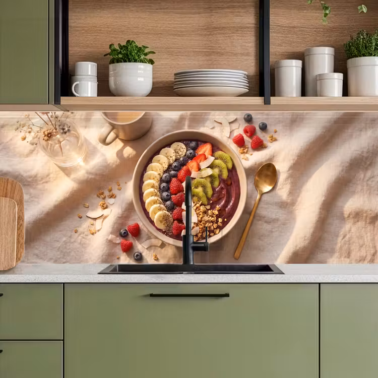 Keuken achterwand - Eten - Ontbijtkom - Fruit - Gezond - Kleurrijk — 8