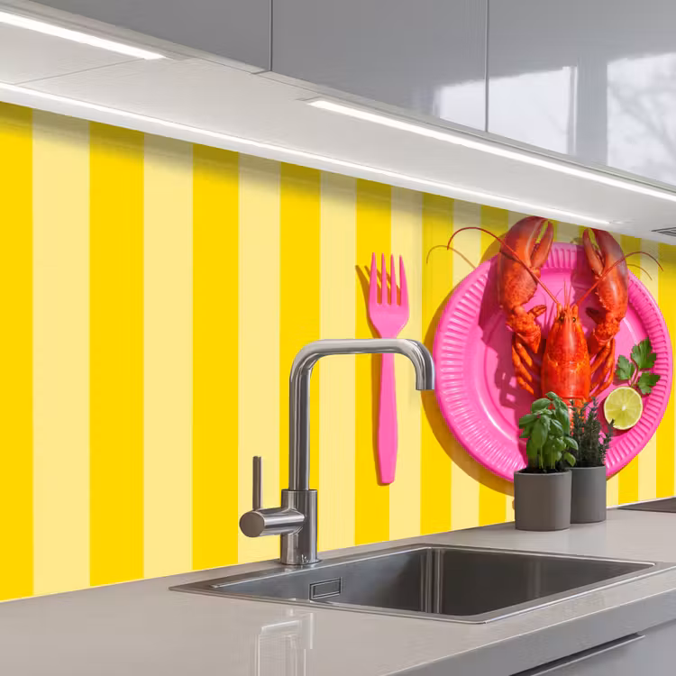 Keuken achterwand - Eten - Roze - Geel - Modern - Culinaire — 2