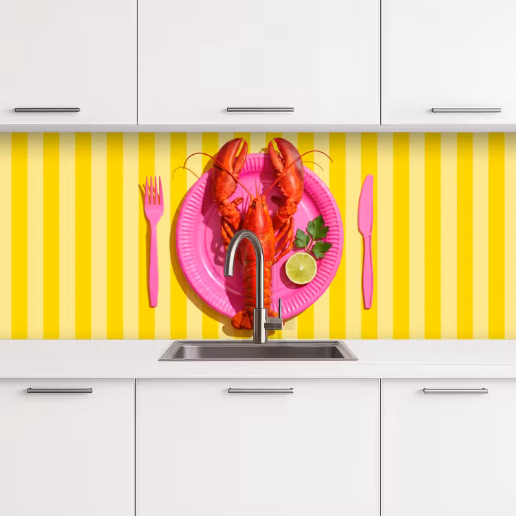 Keuken achterwand - Eten - Roze - Geel - Modern - Culinaire — 4