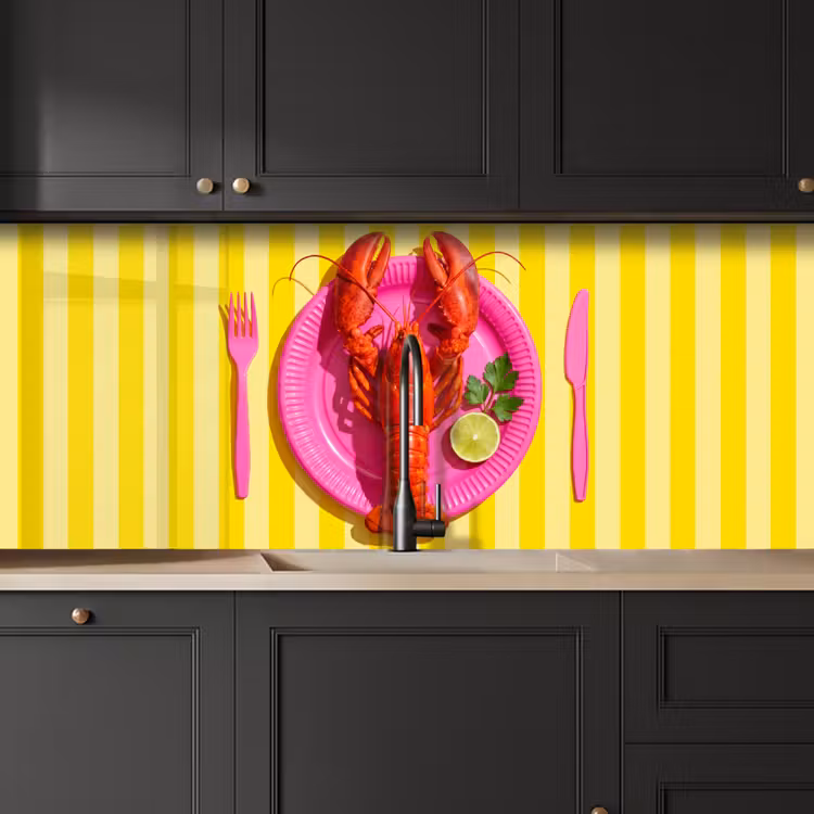 Keuken achterwand - Eten - Roze - Geel - Modern - Culinaire — 6