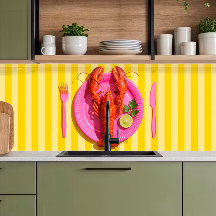 Keuken achterwand - Eten - Roze - Geel - Modern - Culinaire — 8