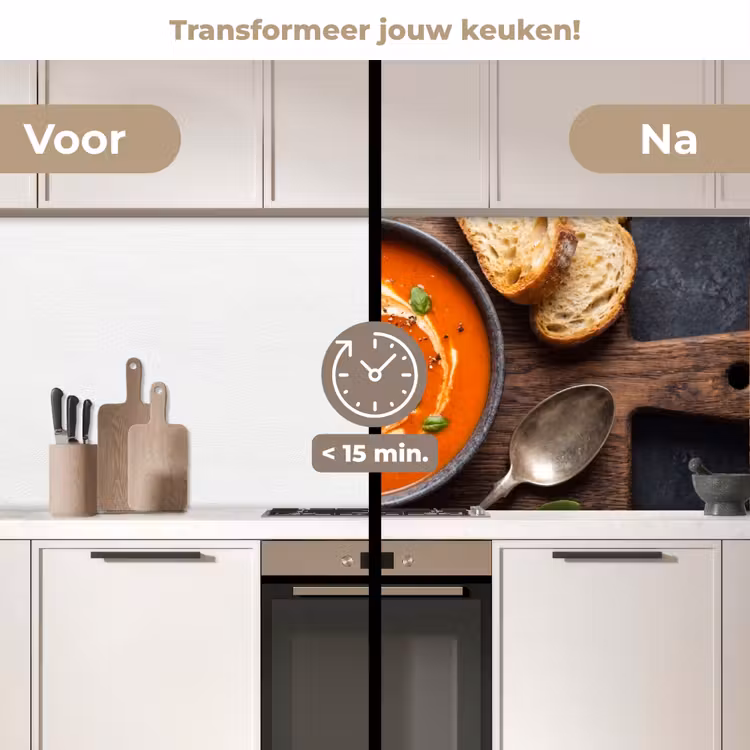 Keuken achterwand - Eten - Soep - Basilicum - Rustiek - Rood — 3