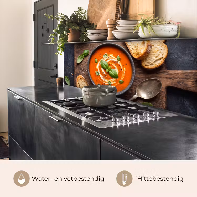 Keuken achterwand - Eten - Soep - Basilicum - Rustiek - Rood — 5