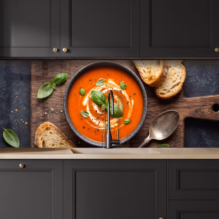Keuken achterwand - Eten - Soep - Basilicum - Rustiek - Rood — 6