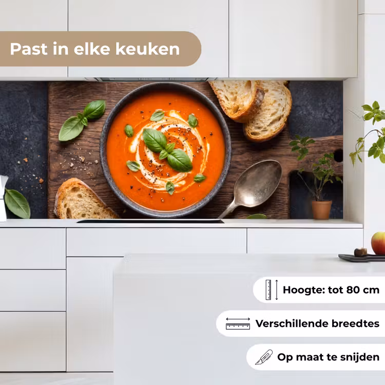 Keuken achterwand - Eten - Soep - Basilicum - Rustiek - Rood — 7