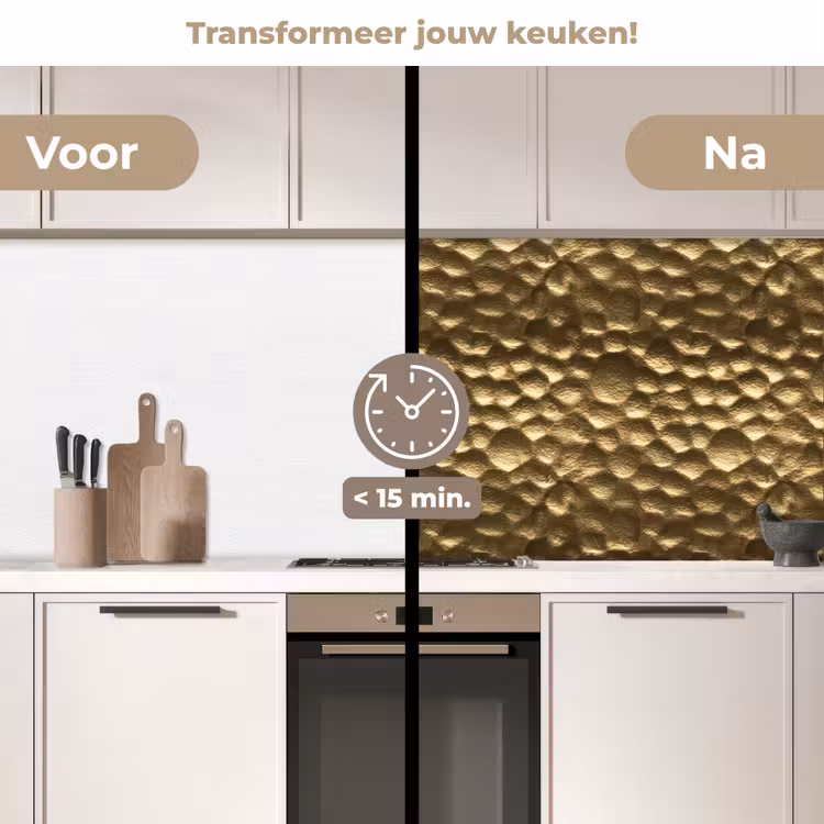 Keuken achterwand - Gehamerd - Reliëf - Textuur - Bronsgoud — 3