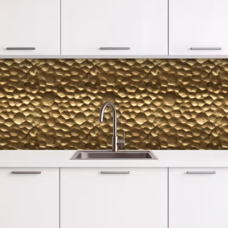Keuken achterwand - Gehamerd - Reliëf - Textuur - Bronsgoud — 4