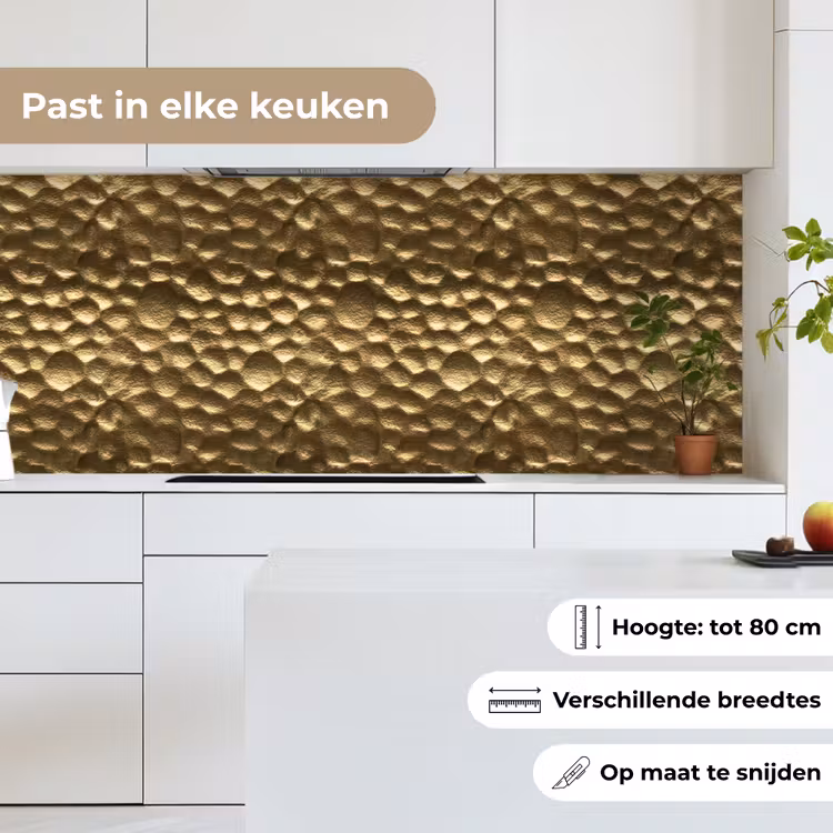 Keuken achterwand - Gehamerd - Reliëf - Textuur - Bronsgoud — 7