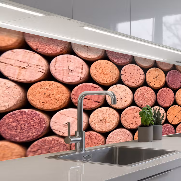 Keuken achterwand - Kurk - Patroon - Abstract - Modern - Rood — 2