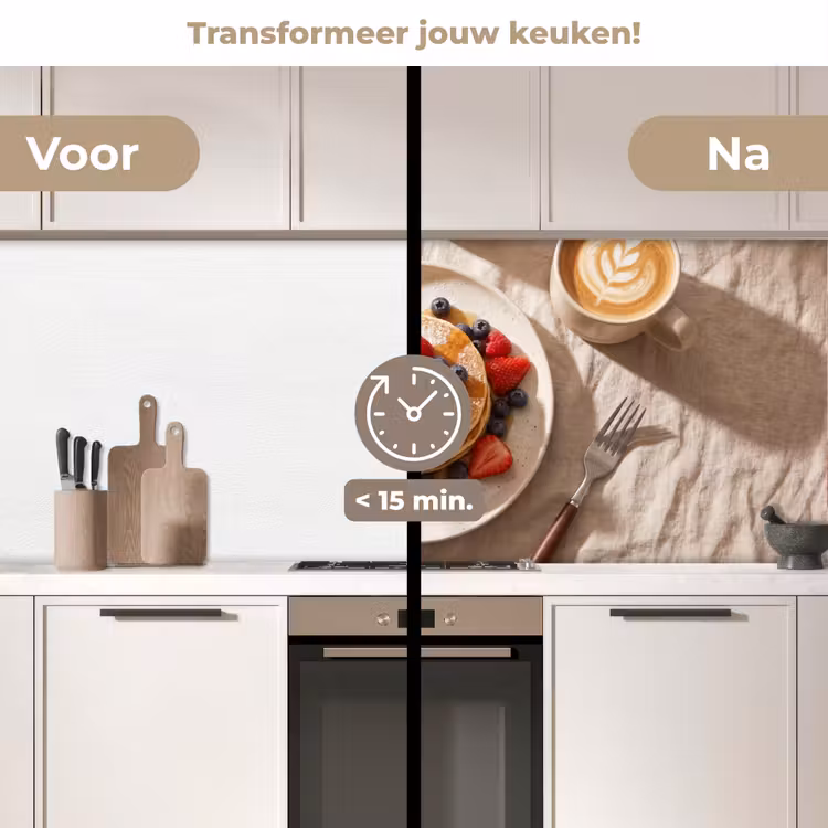 Keuken achterwand - Pannenkoeken - Bessen - Ontbijt - Modern - Beige — 3