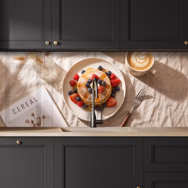 Keuken achterwand - Pannenkoeken - Bessen - Ontbijt - Modern - Beige — 6