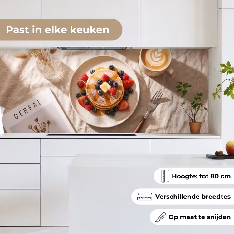 Keuken achterwand - Pannenkoeken - Bessen - Ontbijt - Modern - Beige — 7