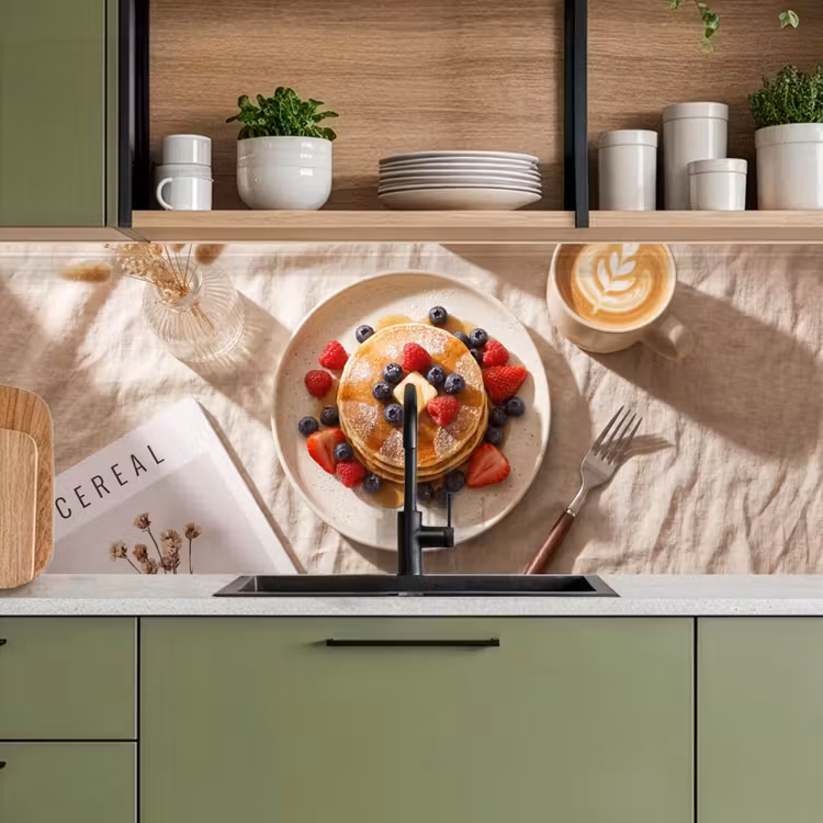 Keuken achterwand - Pannenkoeken - Bessen - Ontbijt - Modern - Beige — 8