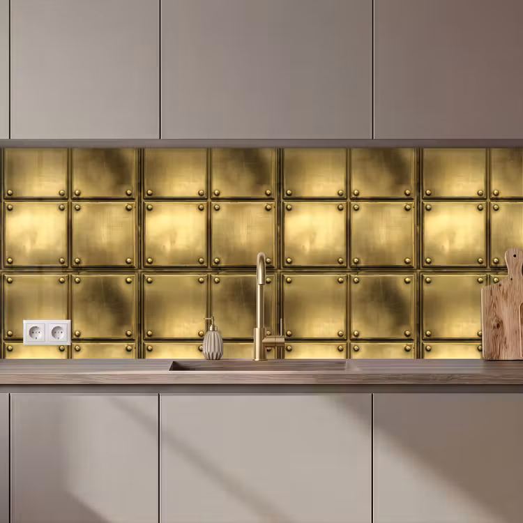 Keuken achterwand - Platen - Industrieel - Stoer - Goud — 1