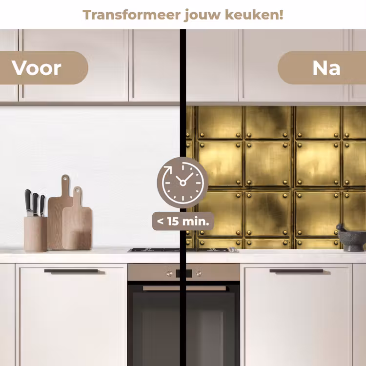 Keuken achterwand - Platen - Industrieel - Stoer - Goud — 3