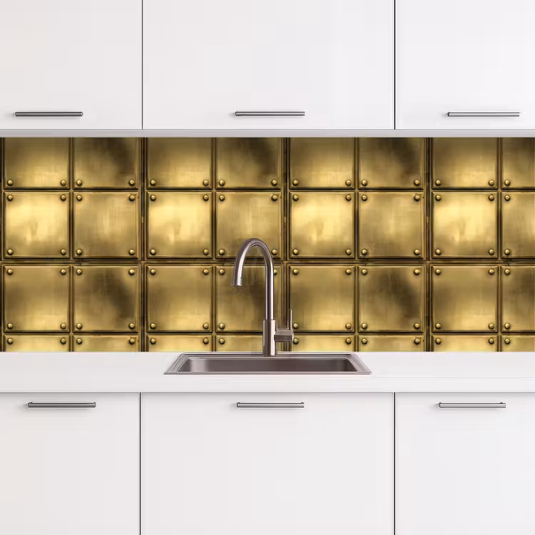 Keuken achterwand - Platen - Industrieel - Stoer - Goud — 4