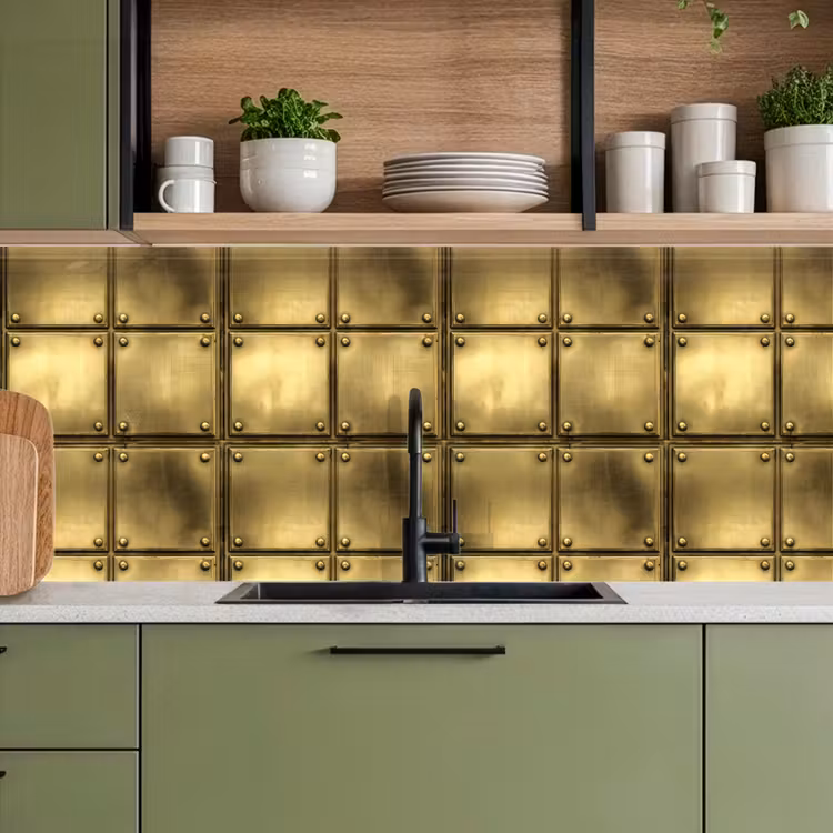 Keuken achterwand - Platen - Industrieel - Stoer - Goud — 8